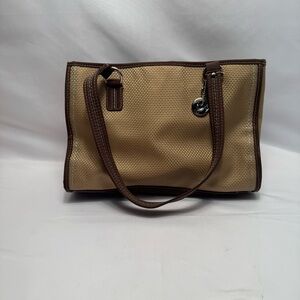 The Sak Tote Cameron Box Handbag‎ Beige Shoulder Bag Purse Double Handle
